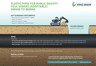 Infographic – Plastic pipes for public gravity foul sewers (adoptable) 500 to 900 mm